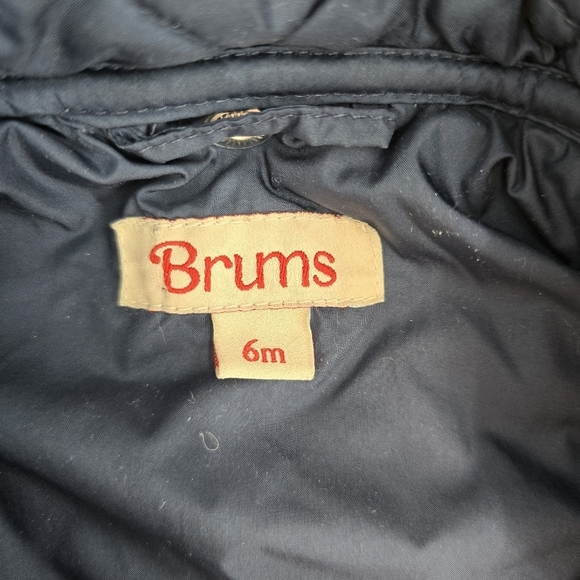 Brums blue kids quilted jacket with hood size 6 months infants - Picture 3 of 8